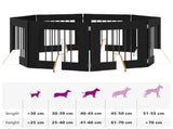 Dog Gate with Stands 8 pcs Black Oak 60 x 60 cm Engineered Wood 892163