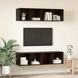 TV Cabinet Set Wall-mounted 2 pcs Black Oak 37 x 37 x 142.5 cm 3393526