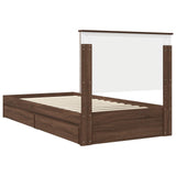 Storage Bed with Drawer Brown Oak 100 x 200 cm Engineered Wood 3411242