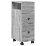 Narrow Bathroom Cabinet with Wheels Grey Sonoma Engineered Wood 855237