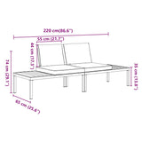 2 Piece Garden Sofa Set with Cushions Black Aluminium 3283705