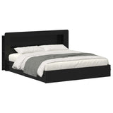Bed Frame with Storage Black 200 x 200 cm Engineered Wood 3433690