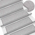 ZNTS Stair Mats Self-adhesive Sisal-Look 15 pcs 65x21x4 cm Platina 326882