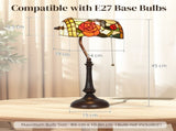 Tiffany-Style Rose and Butterfly Table Lamp - Multi T3398P425295