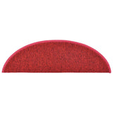 Stair Mats 15 pcs 56x17x3 cm Red Half Round 133881