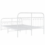 Metal Bed Frame without Mattress with Footboard White 140x200cm 376668