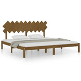 Bed Frame Honey Brown Solid Pine Wood Double Durable Bed Frame 3104891