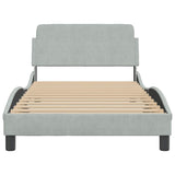 Bed Frame "Dover" Light Grey 100x190 cm Velvet 373267