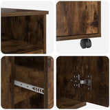 Desk with Wheels Smoked Oak 91 x 50 x 77 cm Engineered Wood 869534