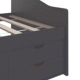 3-Seater Day Bed without Mattress Grey Solid Pinewood 90x200cm 322173