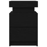 Bedside Cabinet Black Oak 35 x 39 x 55 cm Engineered wood 862178