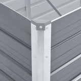 Garden Raised Bed Galvanised Steel 320x80x77 cm Grey 44844