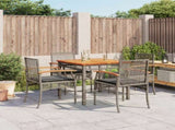 Garden Dining Set Grey PE Rattan 4 Seater 3213570