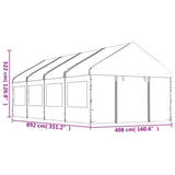 Gazebo with Roof White 8.92x4.08x3.22 m Polyethylene 3155488