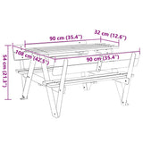 Picnic Table for 4 Kids with Umbrella Hole Solid Wood Fir 4008985