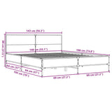Bed Frame without Mattress Sonoma Oak 140x190 cm 3280033