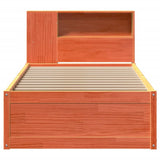 Bed Frame without Mattress Wax Brown 75x190 cm Small Single Solid Wood Pine 3323442