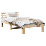 Bed Frame with Headboard Natural 75 x 190 cm Solid Pine Wood 872635