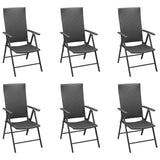 7 Piece Garden Dining Set Black and Brown 3060055