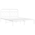 Metal Bed Frame without Mattress with Headboard White 135x190cm 377165