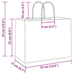 ZNTS Paper Bags 250 pcs with Handles Yellow 32x17x25 cm 4101789