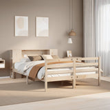 ZNTS Bookcase Bed without Mattress 135x190 cm Double Solid Wood Pine 3321846
