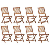 ZNTS Folding Outdoor Chairs 8 pcs Solid Acacia Wood 3075112