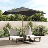 Garden Parasol Anthracite Polyester, Solid hardwood, Laminated bamboo 363193
