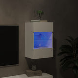TV Wall Cabinet with LED Lights White 40x30x60.5 cm 837078