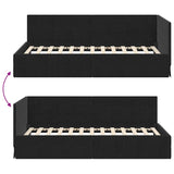 Corner Bed Frame with Headboard Black 90 x 200 cm Velvet 42016393