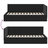 Corner Bed Frame with Headboard Black 100 cm x 200 cm Velvet 42016403