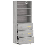 Highboard Grey Sonoma 69,5x34x180 cm Engineered Wood 3189363