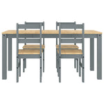 ZNTS 5 Piece Dining Set Panama Grey Solid Wood Pine 3345180