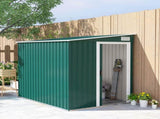 7 x 5ft Galvanised Metal Shed, with Sliding Door - Green T3398P314177