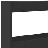 Headboard Cabinet Black Engineered wood 180x17x102 cm 839211