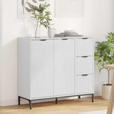 Sideboard High Gloss White 89.5 x 33 x 82 cm Engineered Wood 883458