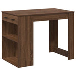 ZNTS Desk with Drawer and Shelf Brown Oak 102x62x77.5 cm Engineered Wood 858692