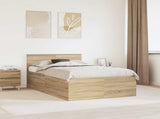 Bed Frame Sonoma Oak 120 x 190 cm Engineered Wood 3408594