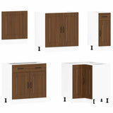 11 Piece Kitchen Cabinet Set Kalmar Brown Oak Engineered Wood 3314918