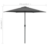 Garden Parasol with Aluminium Pole 270x246 cm Anthracite 47346