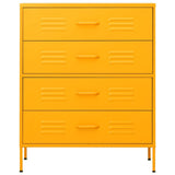 Chest of Drawers Mustard Yellow 80x35x101.5 cm Steel 336200
