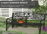 126Lx60Wx85H cm Steel Bench-Black T3398P323766