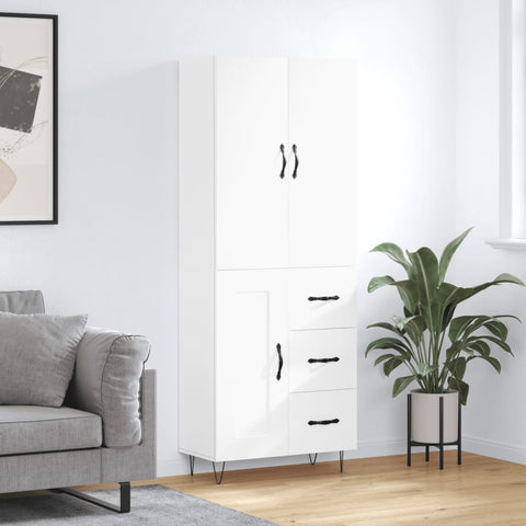 Highboard White 69.5x34x180 cm Engineered Wood 3198105