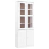 Glass Display Cabinet ALTA White 77x35x186.5 cm Solid Wood Pine 353950