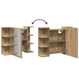 Bathroom Mirror Cabinet Artisan Oak 80x20.5x64 cm Engineered Wood 856037