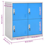 Locker Cabinet Light Grey and Blue 90x45x92.5 cm Steel 336433