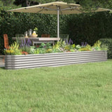 Garden Raised Bed Galvanised Steel 332x40x36 cm Silver 318887