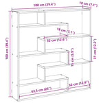 ZNTS Wall Cube Shelf 7 Compartments Old Wood Engineered Wood 860029