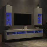 TV Cabinets with LED Lights 2 pcs White 30.5x30x90 cm 837002