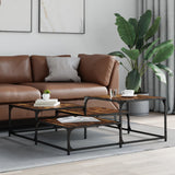 Coffee Table Smoked Oak 107x107x40 cm Engineered Wood 837754